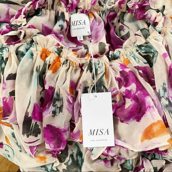 NWT MISA Mila Ruffled Pink Dress sz S - Picture 13 of 14